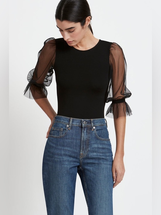Marcella NYC Tops - Marcella NYC Bellerose Bodysuit Sustainable European Jersey Mesh Medium